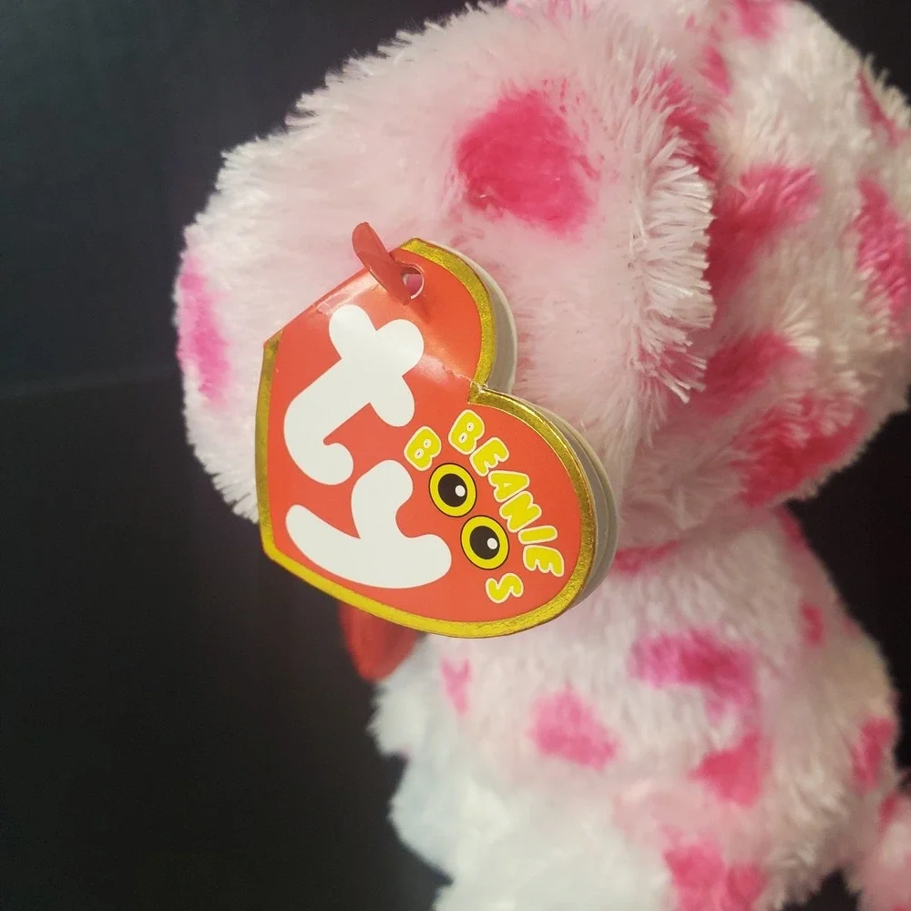 Ty Beanie Boos 2023 RORY the Valentine's Day Dog Pink Spotted 6